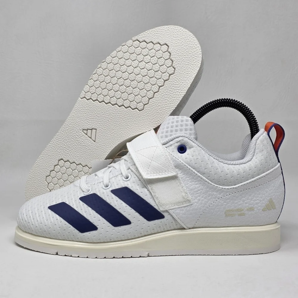 Adidas Powerlift 5 Weightlifting Shoes Men's Size 5 White Blue Orange JP9878 New